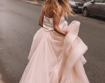 Unique Two Piece Wedding Dress, Bridal Separates ,Crop Top Dress, Wedding Dress Separates from Boom Blush 2023