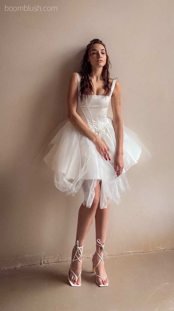 Wedding dress cheap mini skirt