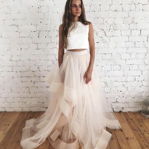 Unique Two Piece Wedding Dress, Bridal Separates ,Crop Top Dress, Wedding Dress Separates from Boom Blush 2023 zdjęcie 3