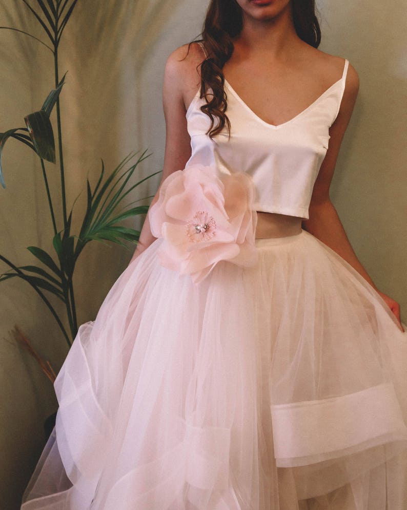 Unique Two Piece Wedding Dress, Bridal Separates ,Crop Top Dress, Wedding Dress Separates from Boom Blush 2023 zdjęcie 8