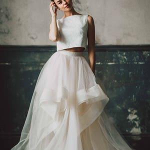 Unique Two Piece Wedding Dress, Bridal Separates ,Crop Top Dress, Wedding Dress Separates from Boom Blush 2023 zdjęcie 5