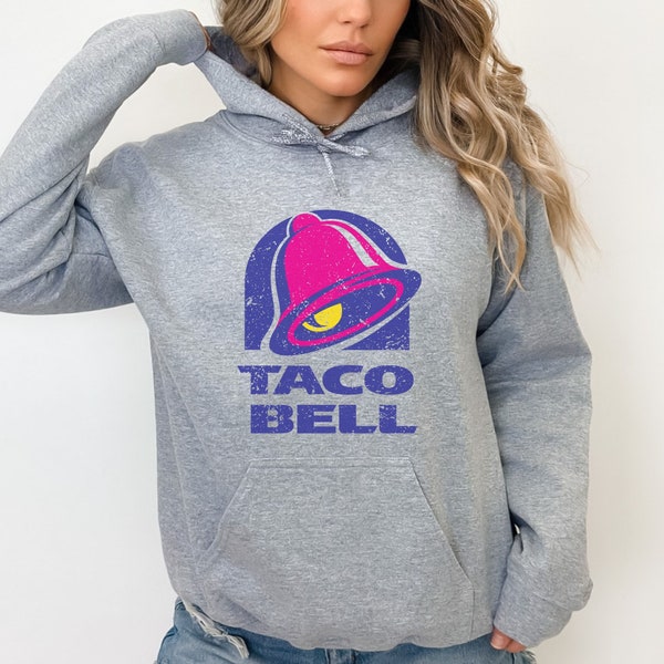 Trendy Vintage Taco Bell Hooded Sweatshirt - Perfect Taco Lover Gift Idea Foodie Hoodie Gilden Trendy Oversized Sweatshirt Grunge Aesthetic