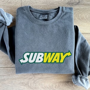 Subway Sweatshirt Trendy College Sweatshirt Varsity Sweatshirt Fast Food Oversized Crewneck Sandwich Gifts Foodie Sweatshirt