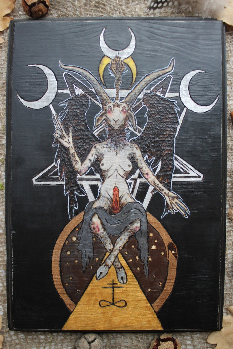 Satanic tapestry.Satanic art. Etsy
