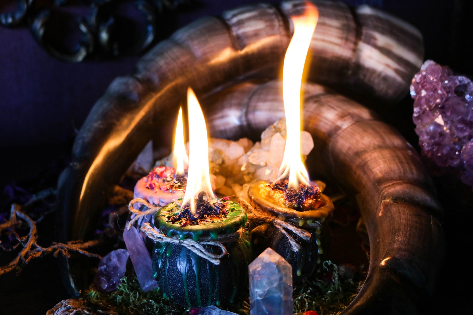 Cauldron candle. Wicca candle. Etsy