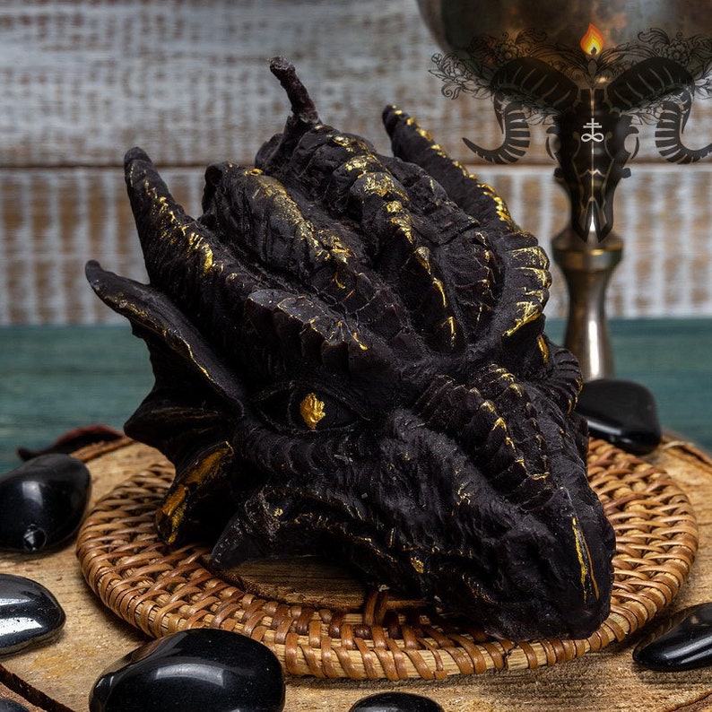 Dragon Head candle Unique wax candle with herbs Etsy