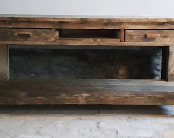 Mixed reclaimed wood counter unit