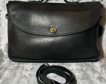Vintage 90s Coach Mahogany Leather Lexington Brief #5265  Made in