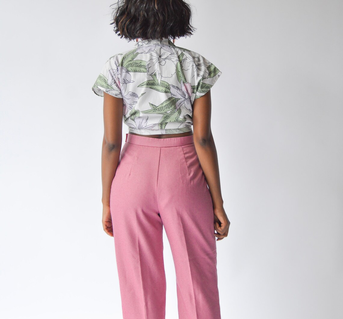 Vintage 90's High Waisted Bubblegum Pants 26W / S Etsy