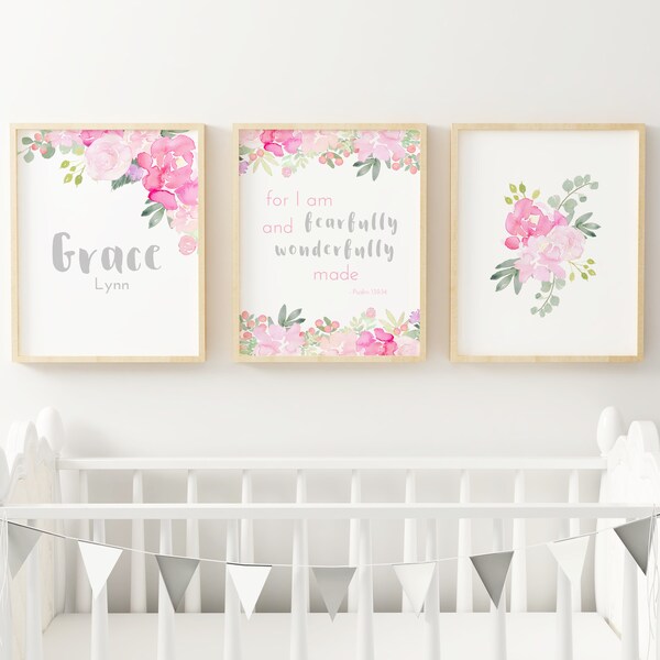 Gray Pink Nursery Etsy