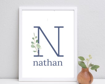 Personalized Light Blue Boy Nursery Decor, Baby Boy Nursery Prints, Baby Boy Nursery Wall Decor, Navy Nursery Art Print, Nursery Art