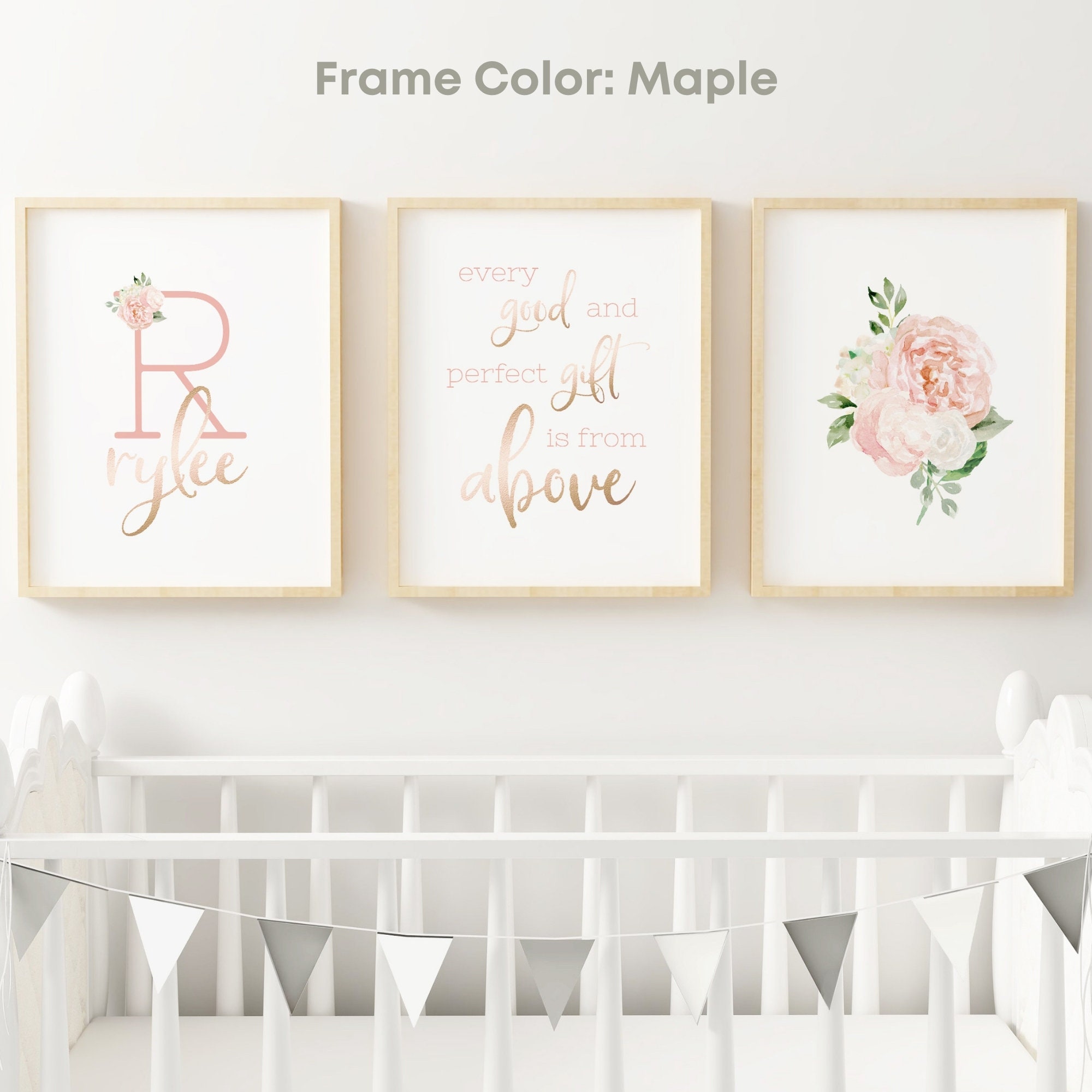 Framed Nursery Prints Baby Girl Nursery Wall Art Etsy