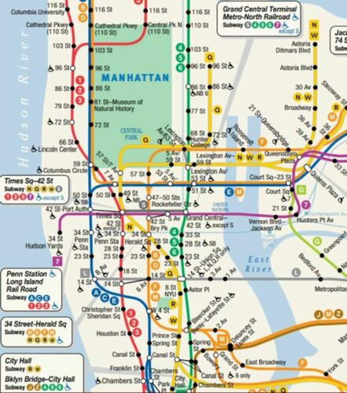 New York City MTA NYC Subway Map Poster The Map New Version | Etsy