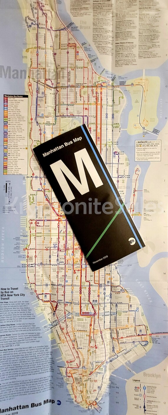 Full Size New York City MTA Transit NYC Manhattan Bus Route - Etsy Norway