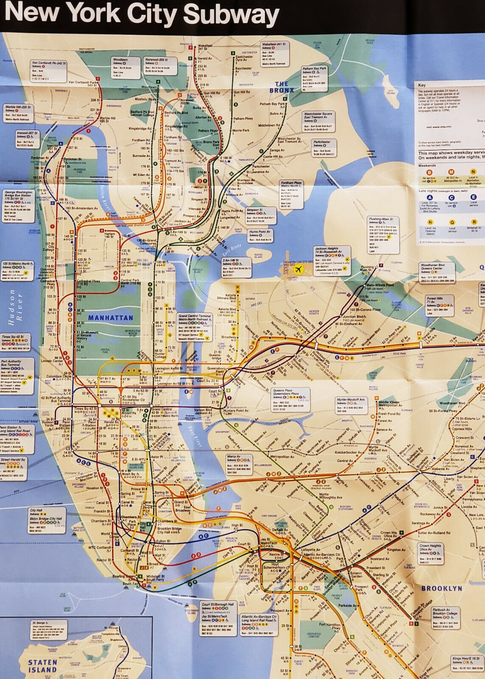 New York City MTA NYC Subway Map Poster The Map New Version Etsy