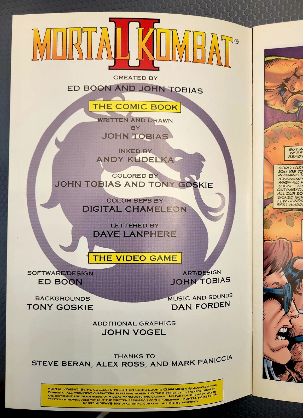 Mortal Kombat II Kollectors Magazine (1994) comic books 1992-1994