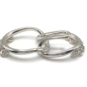 Circle Interlocking Clasp Solid Gold or Sterling Silver For Multi Row Necklace