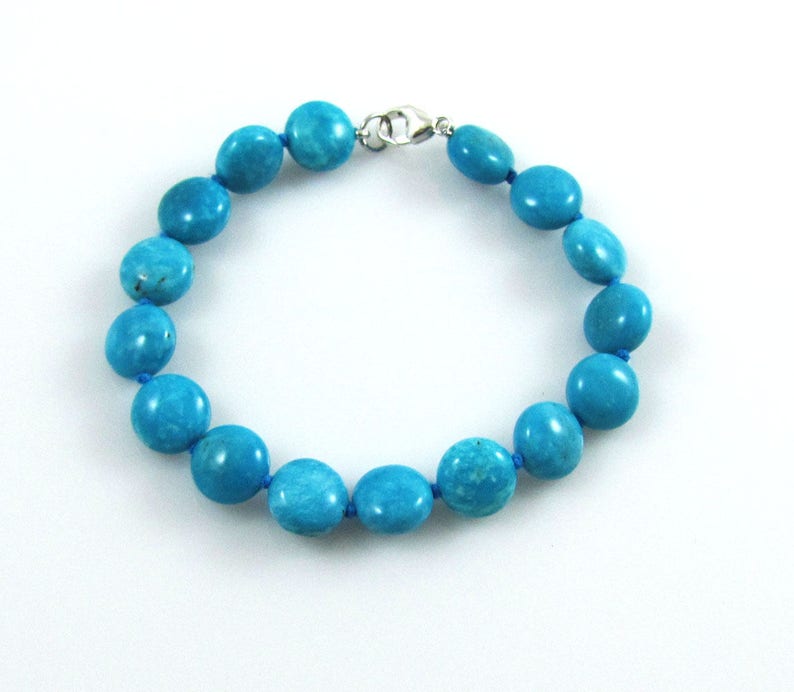 Turquoise Bracelet 7 With Solid Sterling Silver Clasp - Etsy