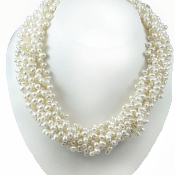 Twist Pearl Necklace Etsy