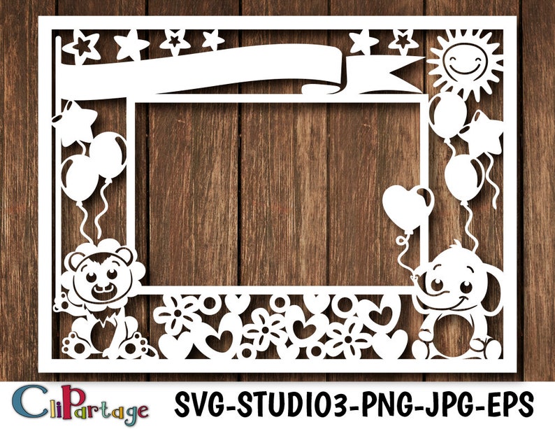Boy Photo Frame Svg Kids Decoration Digital Cute Image 0
