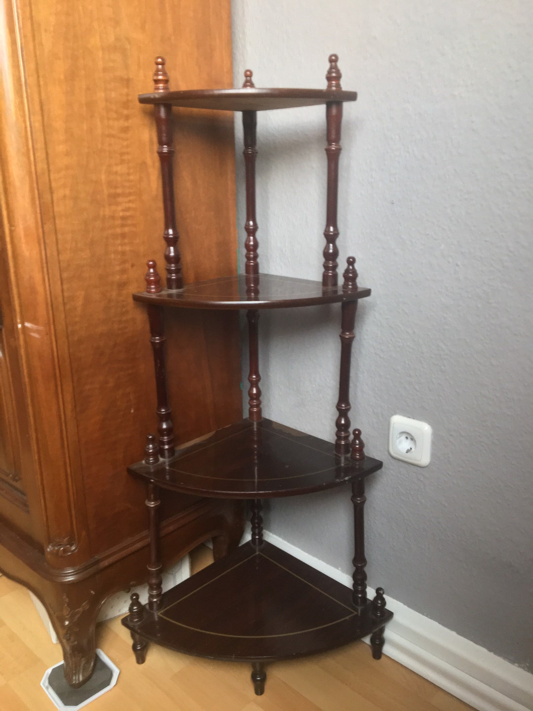 Vintage Corner Shelf Mahogany About 100 Cm High 4 Etsy