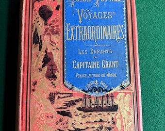 Les enfants du Capitaine Grant - Jules Verne - Collection Hetzel - Bannière Bleu