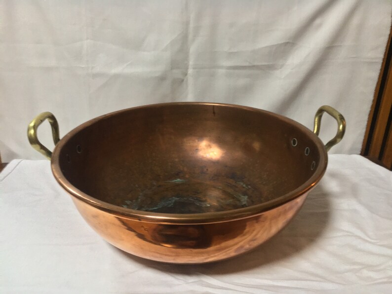 Large copper bowl 38 cm in diameter. Vintage France Etsy