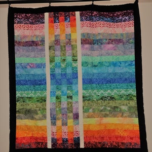 Batik Strip and Flip Throw Quilt