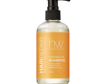 Hairworthy Hairrepair Coconut Oil Shampoo - Biotin, Niacin, Citric Acid & Essential Oils