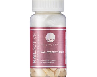 Nailworthy Nailactive 100% Guaranteed Stronger, Healthier & Longer Nails. 1 Month Supply - Faster Growing, All Natural, Vegan, Strengthening