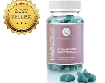 HAIRWORTHY - CHEWABLE FAST Acting Hair Growth Vitamins. Natural supplement for longer, stronger and fuller hair.