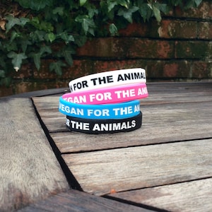 Vegan For The Animals stretchy wristbands image 1