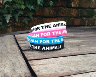 Vegan For The Animals stretchy wristbands