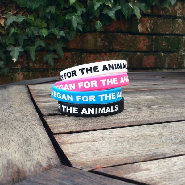 Vegan For The Animals stretchy wristbands