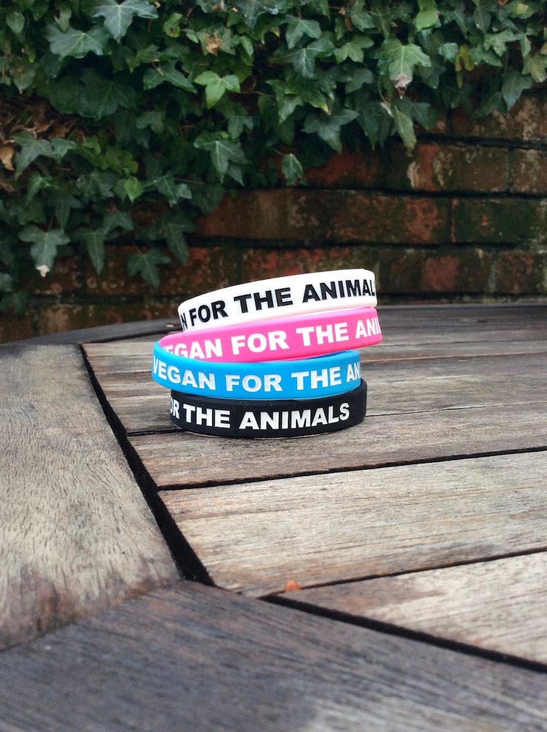 Vegan For The Animals stretchy wristbands image 1