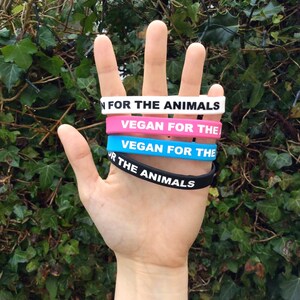 Vegan For The Animals stretchy wristbands image 2