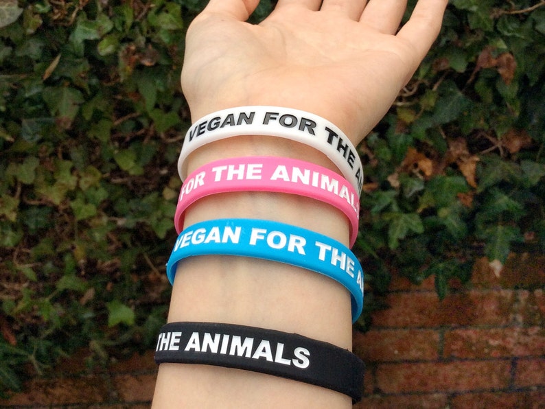 Vegan For The Animals stretchy wristbands image 3