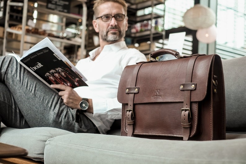 Leather Proffesional Workbag Men's Leather Briefcase - Etsy