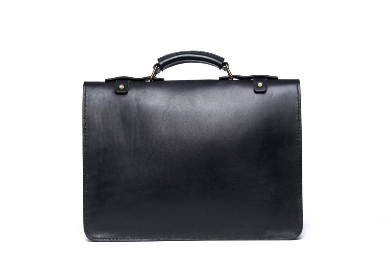 Men's Leather Messenger Slim Briefcase 15 Laptop - Etsy