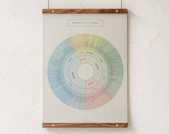 Coffee Flavor Wheel Chart Print, Coffee Flavors Infographic Poster, Colorful Wall Art Diagram for Coffee Lovers by Goldleaf