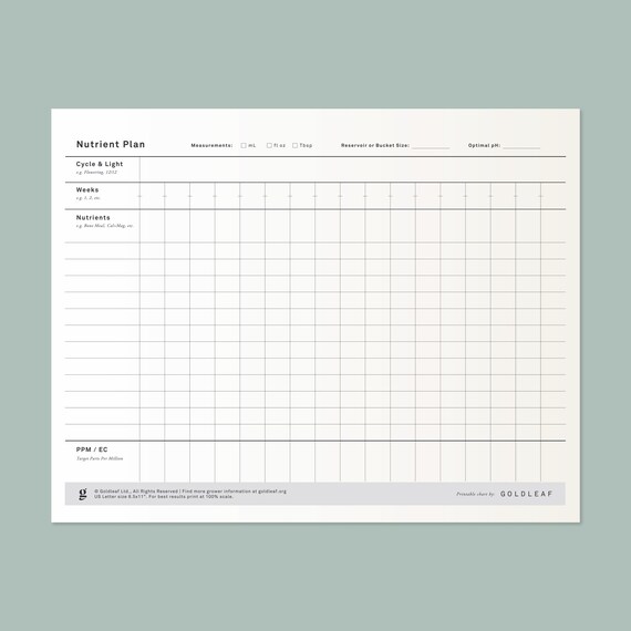 Printable Blank Nutrient Plan for Cannabis Growers, Downloadable Blank Marijuana Growing Feeding Schedule, 8.5x11 Grow Chart by Goldleaf - Etsy Printable Blank Nutrient Plan for Cannabis Growers, Downloadable Blank Marijuana Growing Feeding Schedule, 8.5x11 Grow Chart by Goldleaf - Etsy