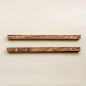 Walnut Poster Hanging Rail Set, 18&quot; or 24&quot;, Poster Holder, Print Holder, Poster Hanging Kit, Poster Hanging Frame, Walnut Picture Frame