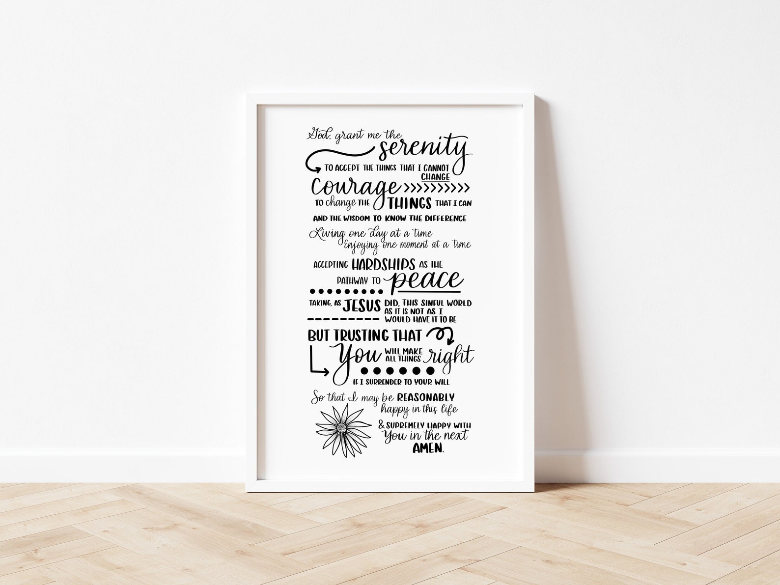 Printable, the Serenity Prayer, PRINT of an Original Hand Lettered ...
