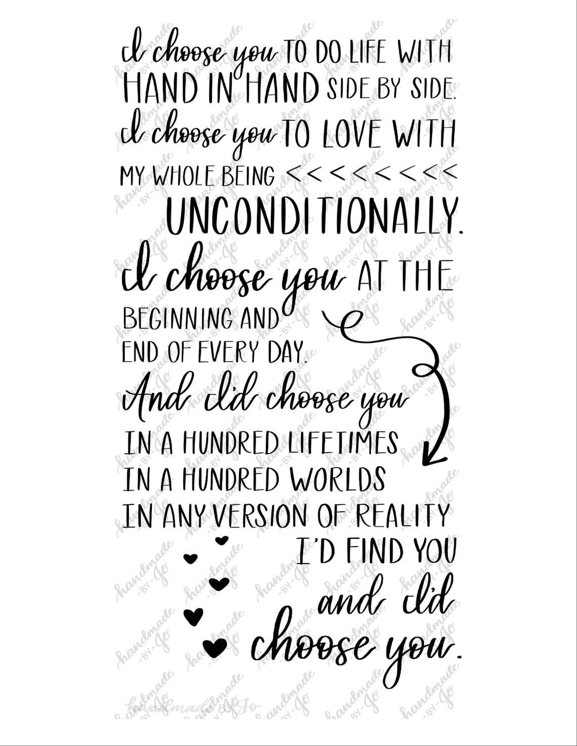 Printable, I Choose You, PRINT of an Original Hand Lettered Design ...