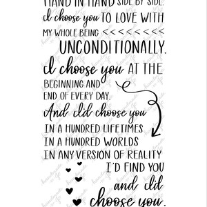 Printable, I Choose You, PRINT of an Original Hand Lettered Design ...