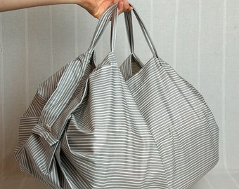 Pleated Foldable Bag, 28 Inch Length Accordion Market Bag