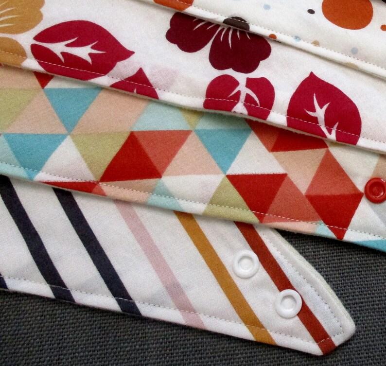 Bandana Bib Leafs Jersey and Interlock Knit Drool Bib Metal Snaps BambooHemp /& Organic Cotton