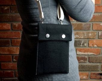 Phone Pouch with Organic Cotton Canvas Outer Shell and Adjustable Cotton Strap