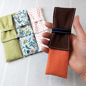 Bolsa compacta para utensilios con servilleta, 2 bolsillos, algodón prelavado, HECHA A MEDIDA