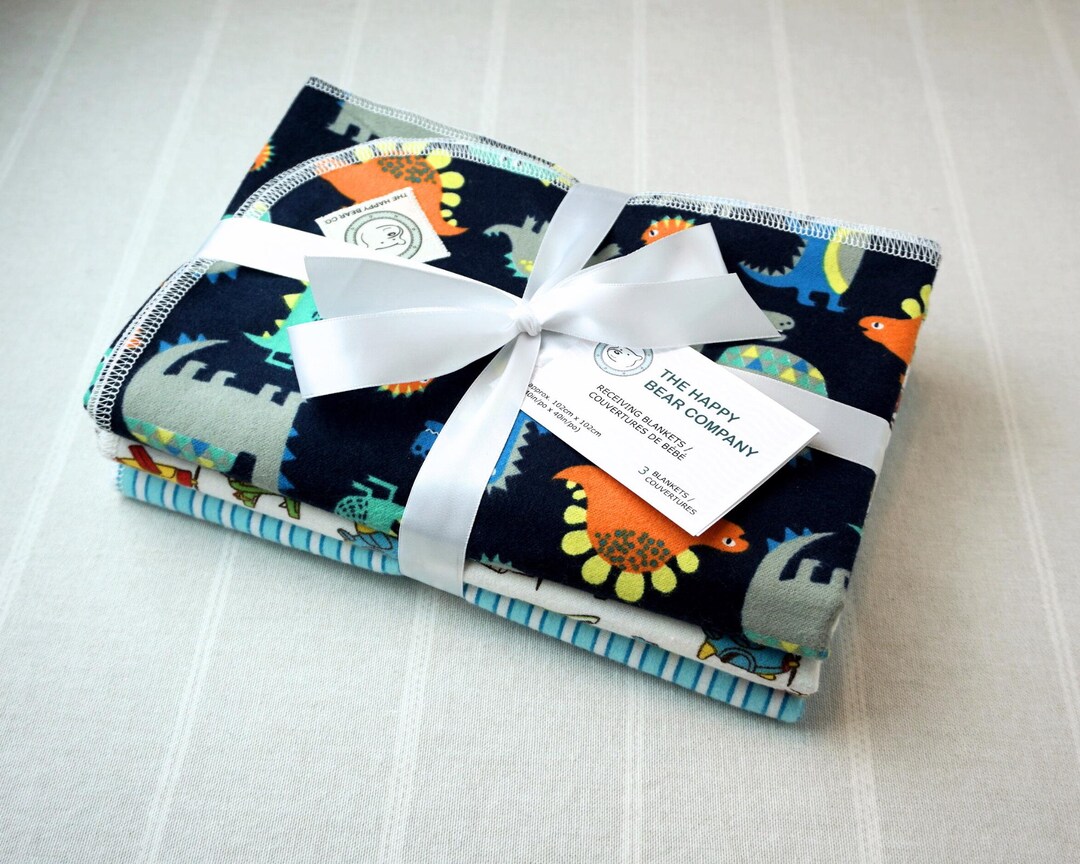 3-pack, Cotton Receiving Blankets: 40 Inch, Flannel, MADE-TO-ORDER - Etsy